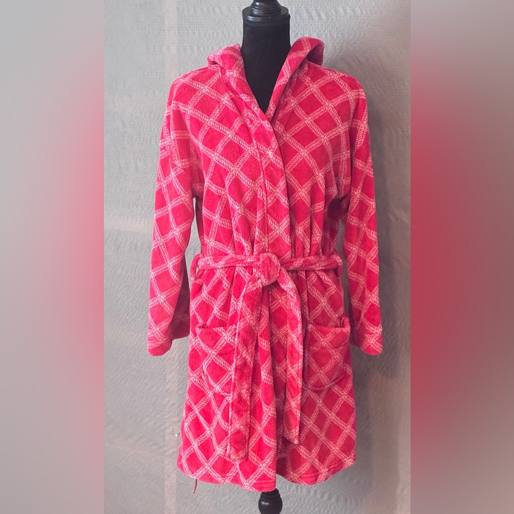 Vera Bradley Red Plaid Hooded Bathrobe small / medium